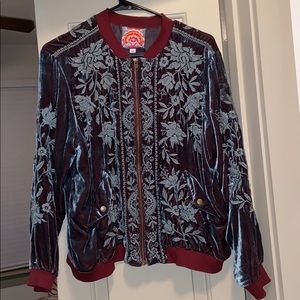 Johnny Was Christina Velvet Bomber Jacket
